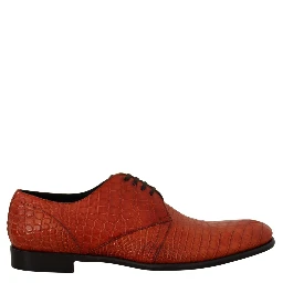 Orange Exotic Leather Dress Derby Shoes