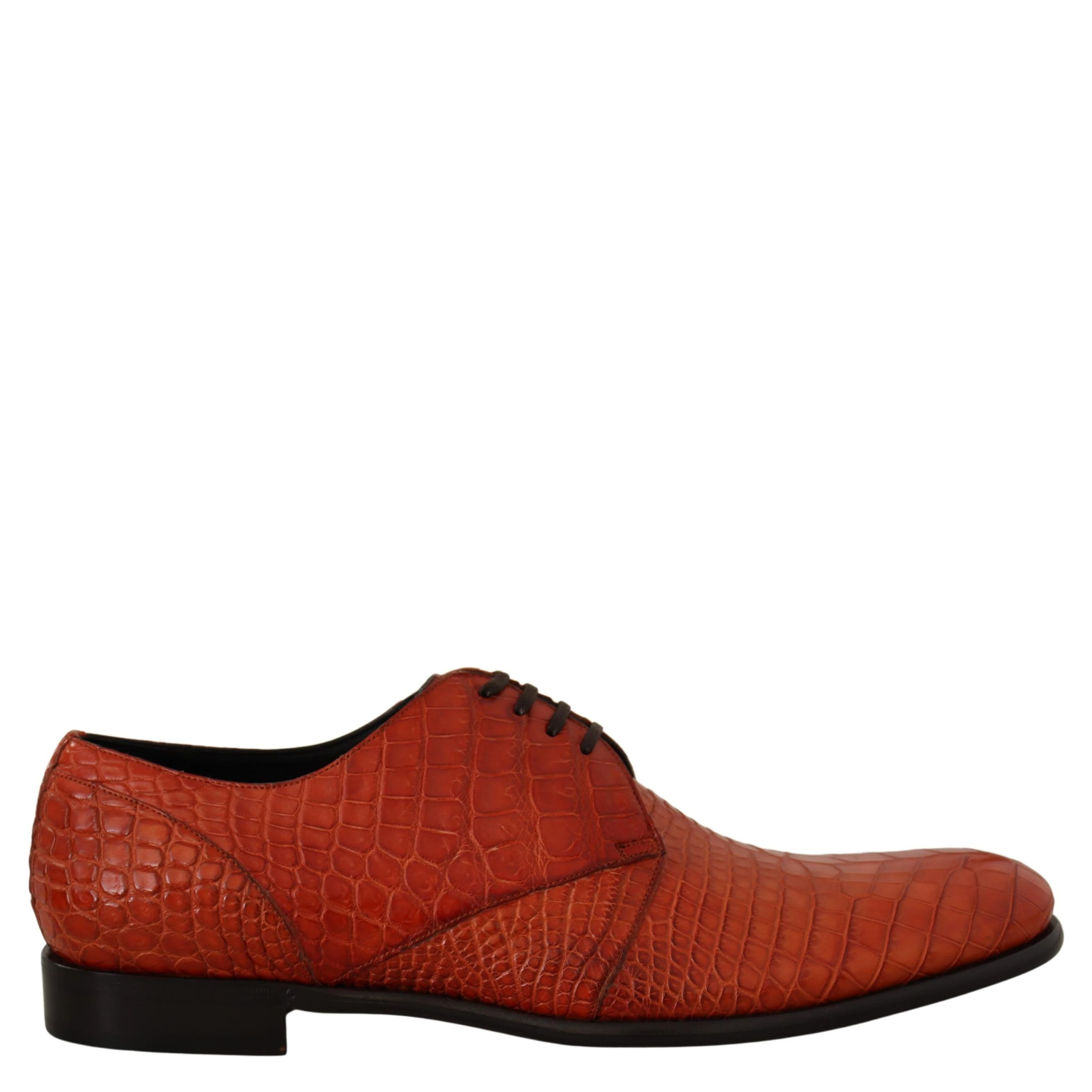 Orange Exotic Leather Dress Derby Shoes