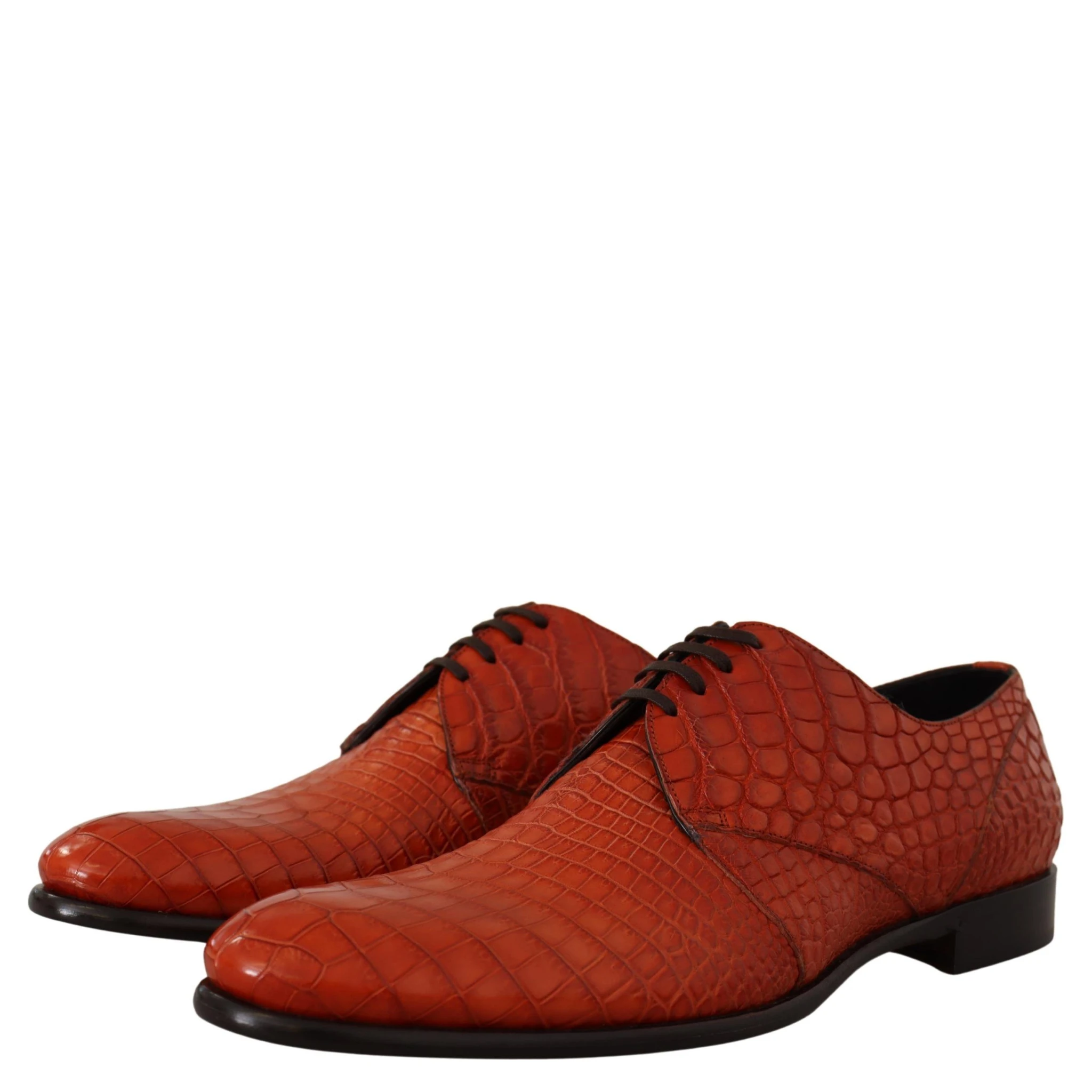 Orange Exotic Leather Dress Derby Shoes