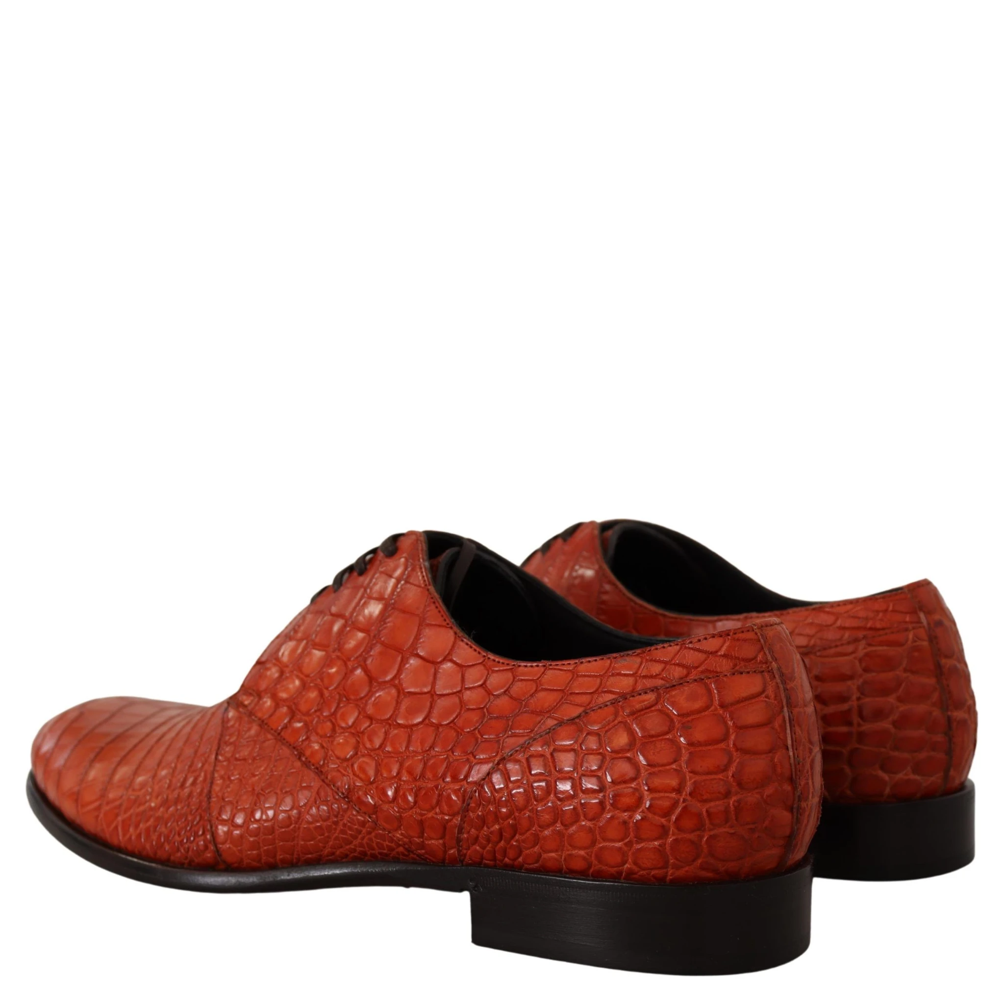 Orange Exotic Leather Dress Derby Shoes