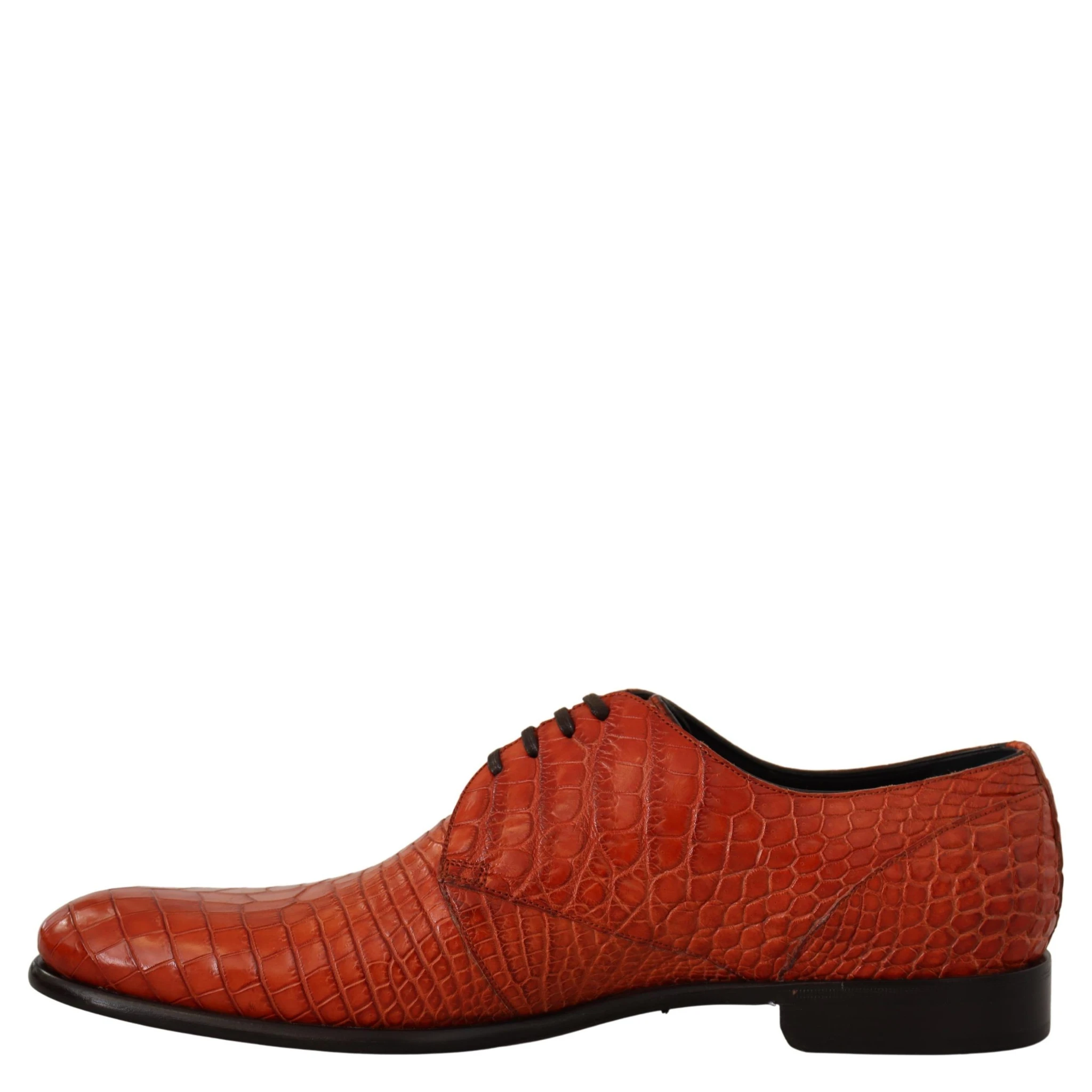 Orange Exotic Leather Dress Derby Shoes