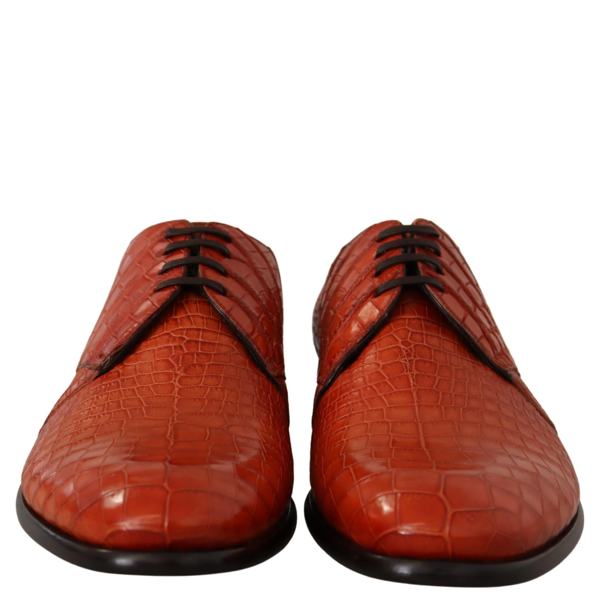 Orange Exotic Leather Dress Derby Shoes