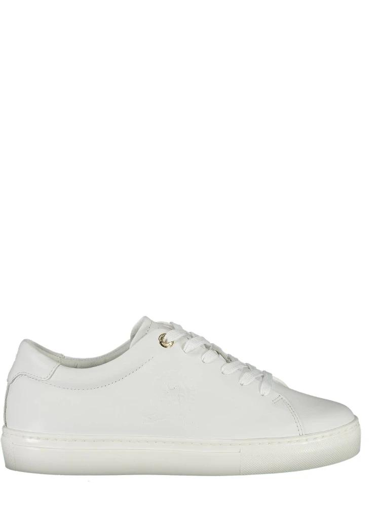 White leather low-top sneakers