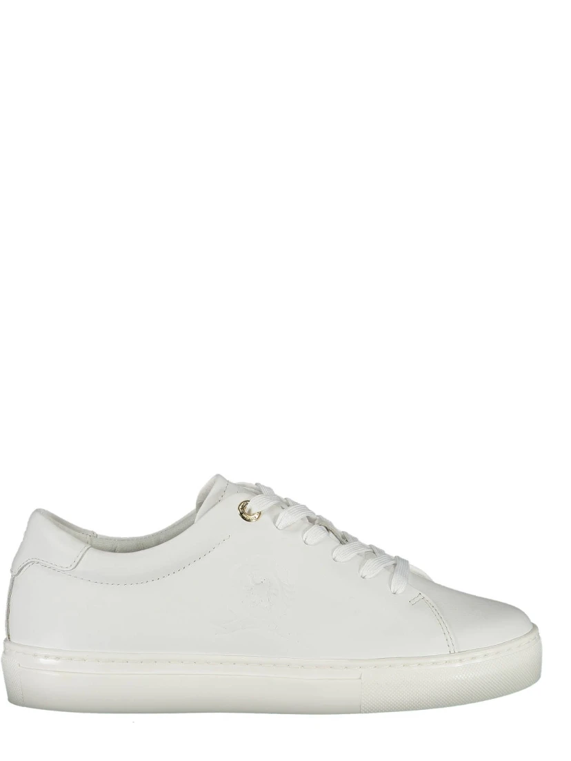 White leather low-top sneakers