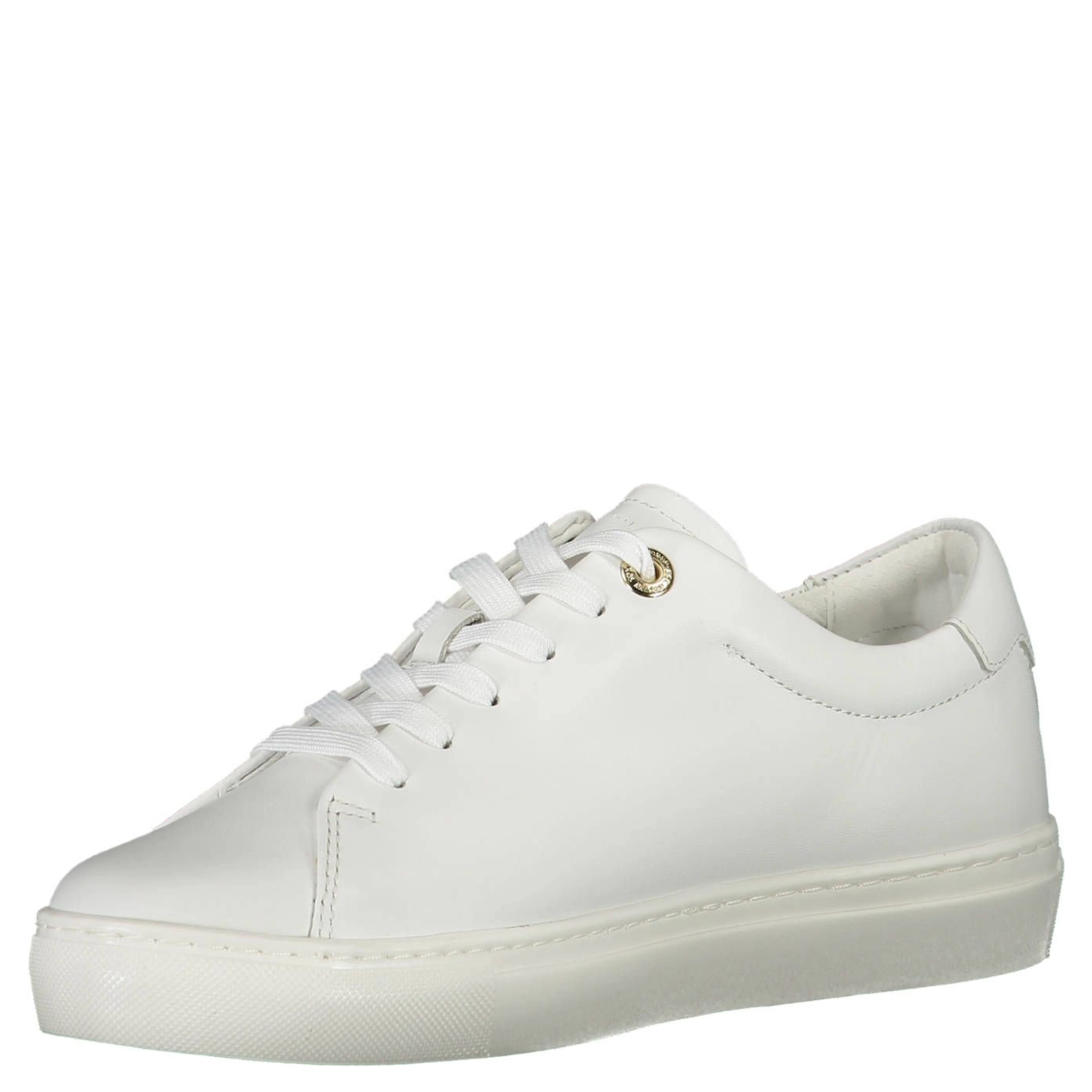 White leather low-top sneakers