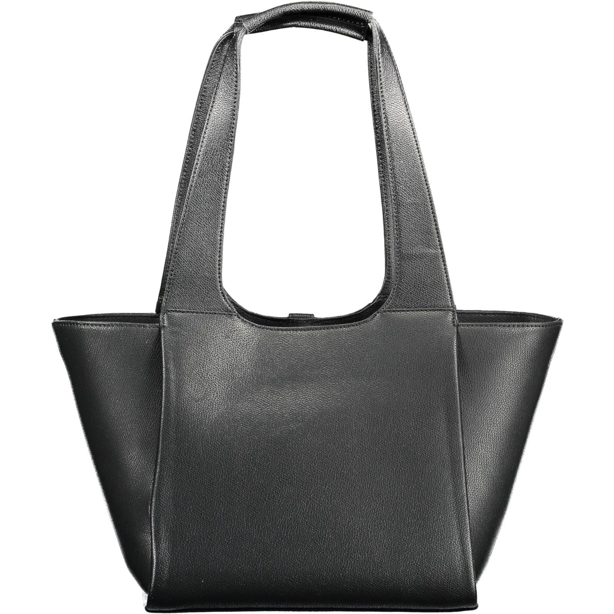 Chic Black Snap Closure Shoulder Bag