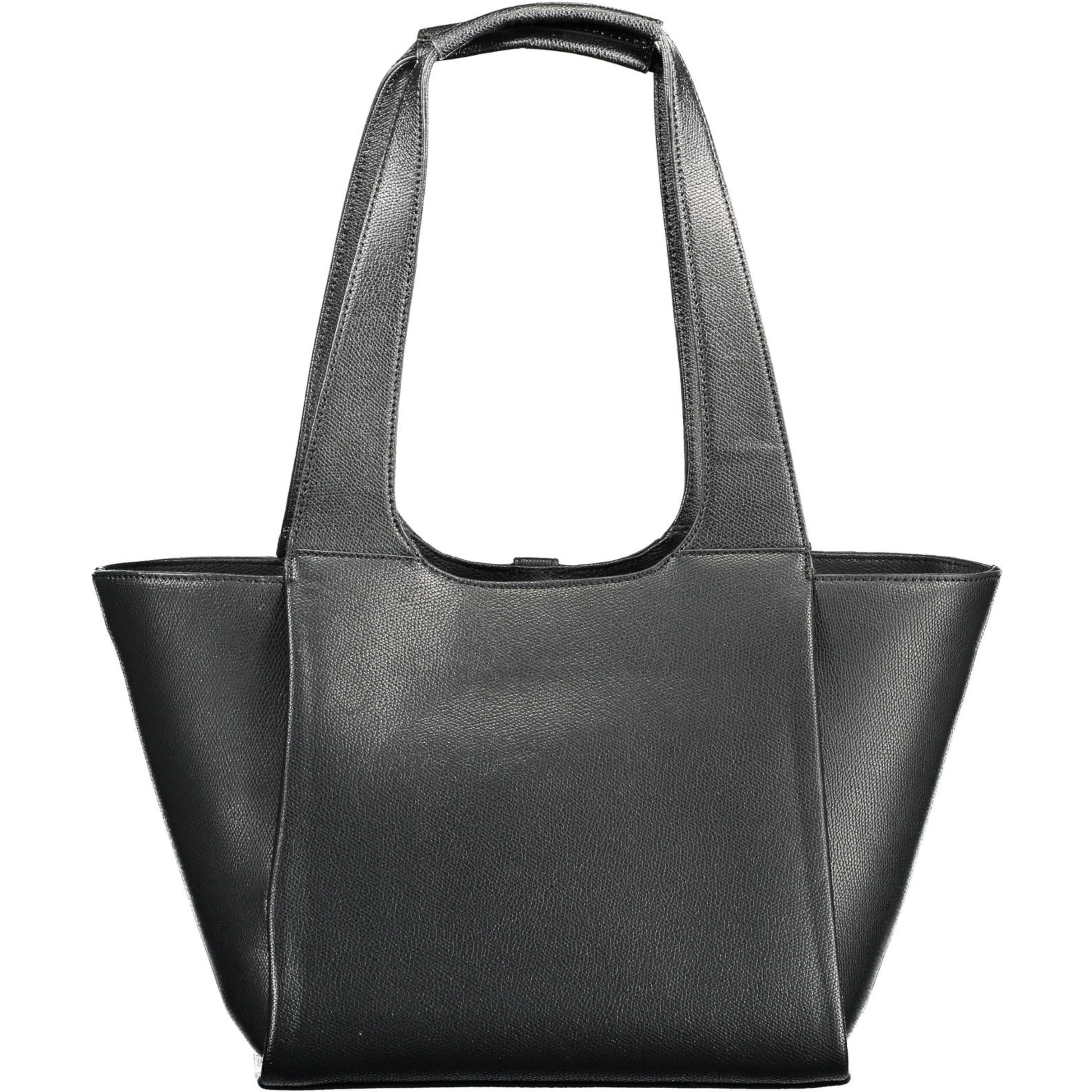 Chic Black Snap Closure Shoulder Bag