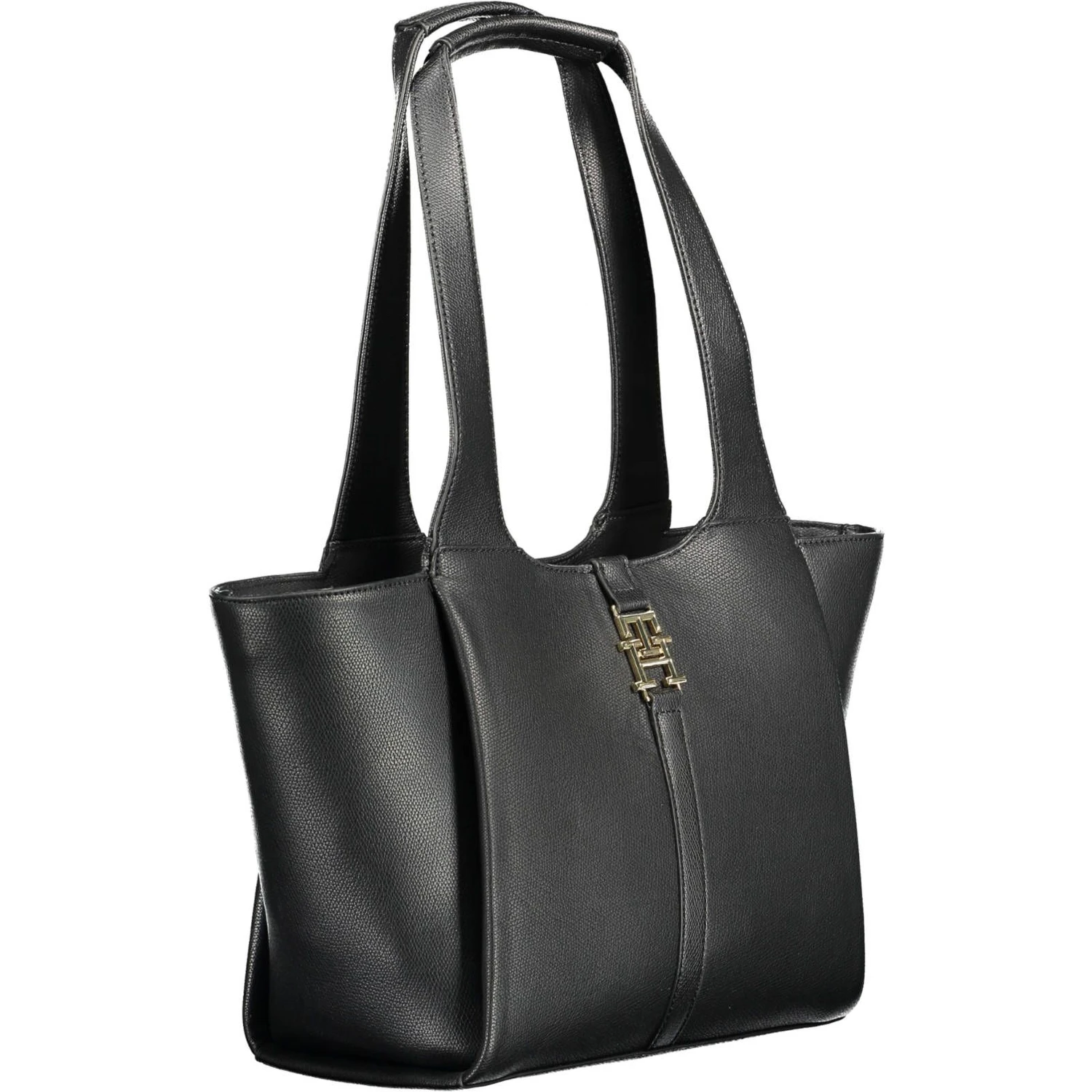 Chic Black Snap Closure Shoulder Bag