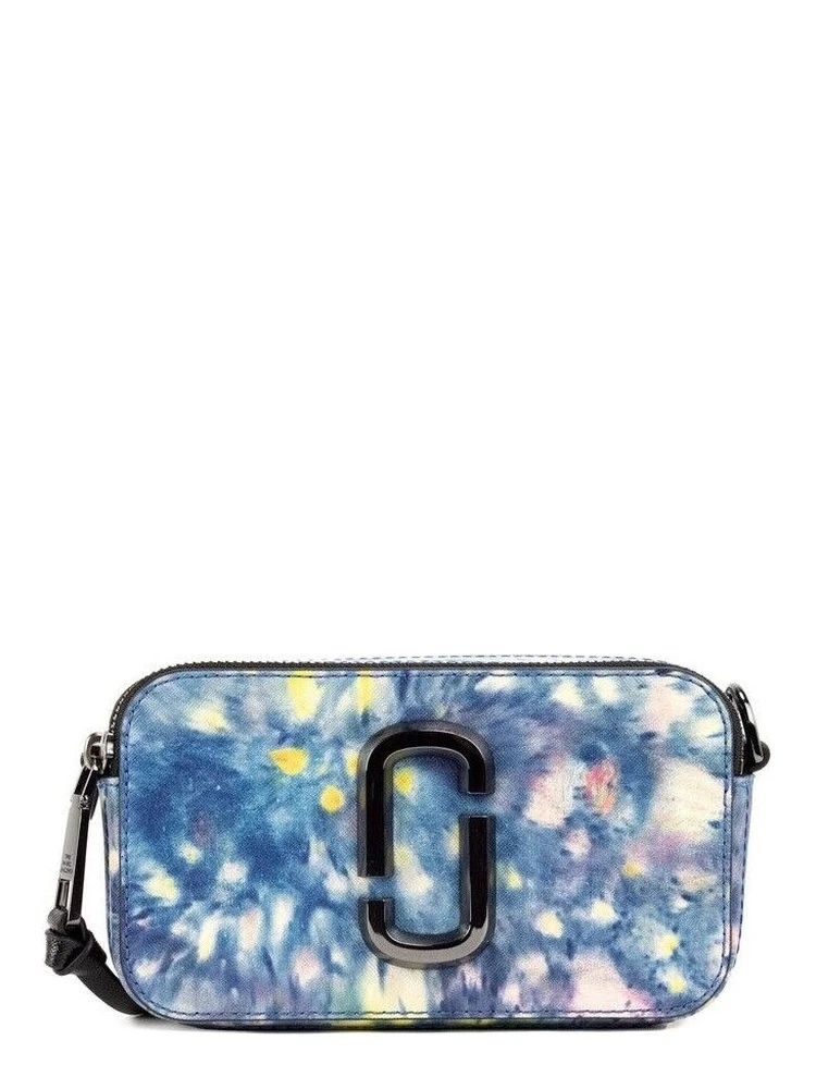 The Snapshot bag Watercolor Blue Printed Leather Shoulder Bag Purse