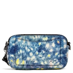 The Snapshot bag Watercolor Blue Printed Leather Shoulder Bag Purse