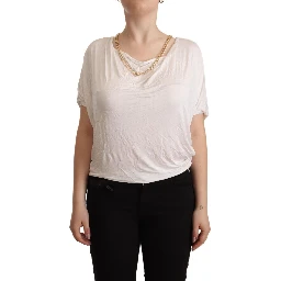 White Short Sleeves Gold Chain T-shirt Top