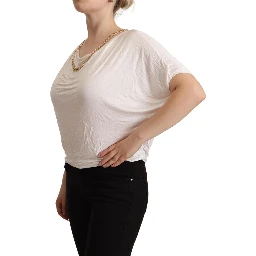 White Short Sleeves Gold Chain T-shirt Top