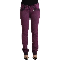 Purple Cotton Stretch Slim Fit Denim Jeans