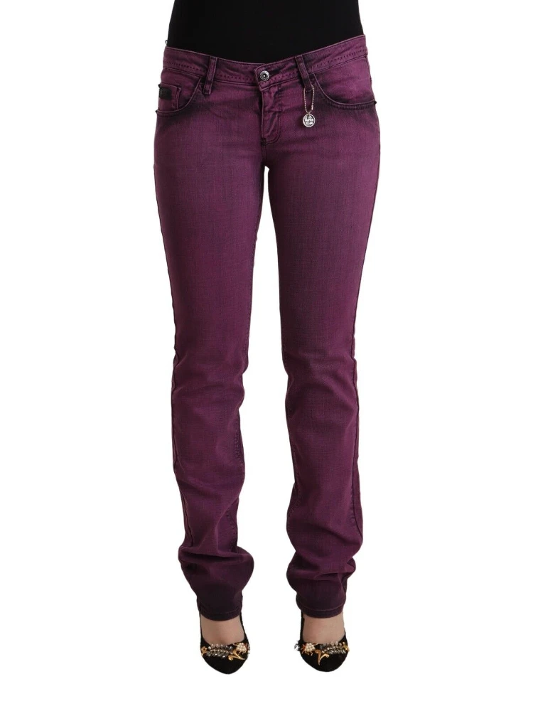 Purple Cotton Stretch Slim Fit Denim Jeans