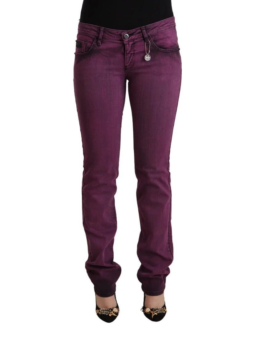 Purple Cotton Stretch Slim Fit Denim Jeans