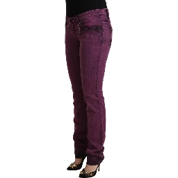 Purple Cotton Stretch Slim Fit Denim Jeans