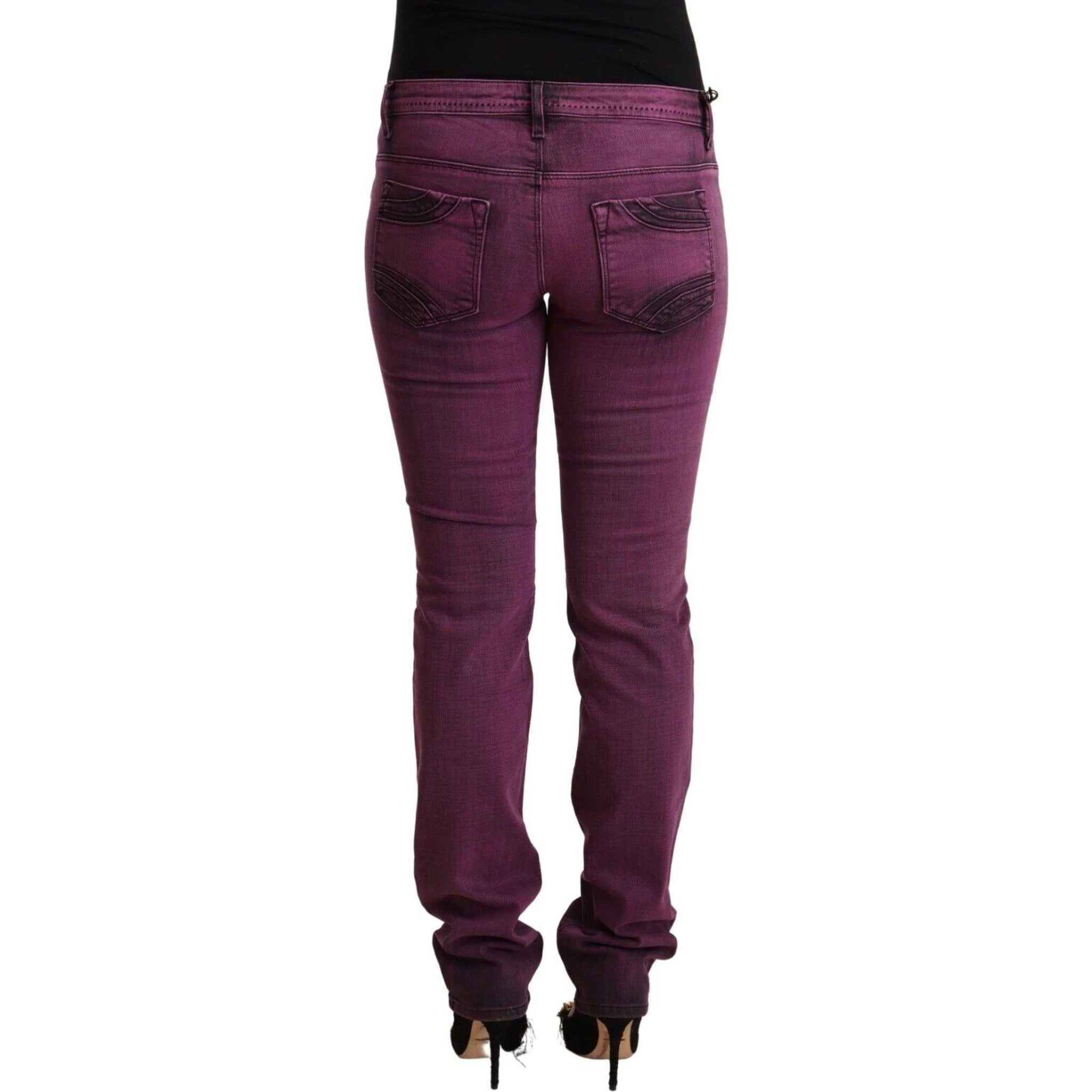 Purple Cotton Stretch Slim Fit Denim Jeans