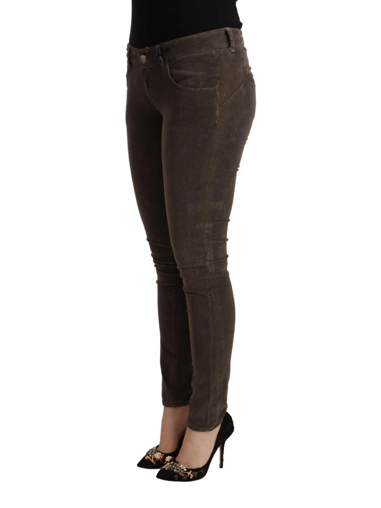 Brown Cotton Slim Fit Denim Low Waist Jeans alternative