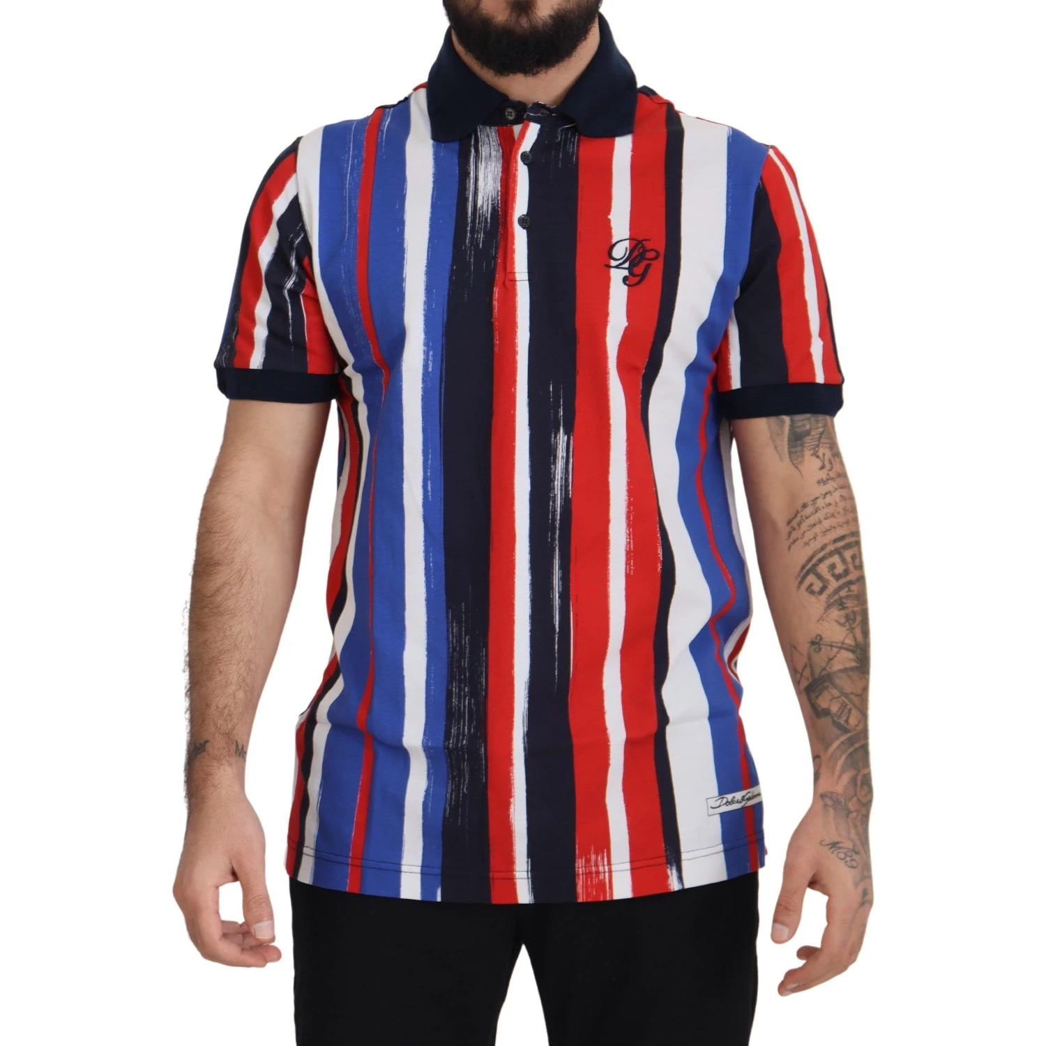 Multicolor Cotton Polo Top T-shirt
