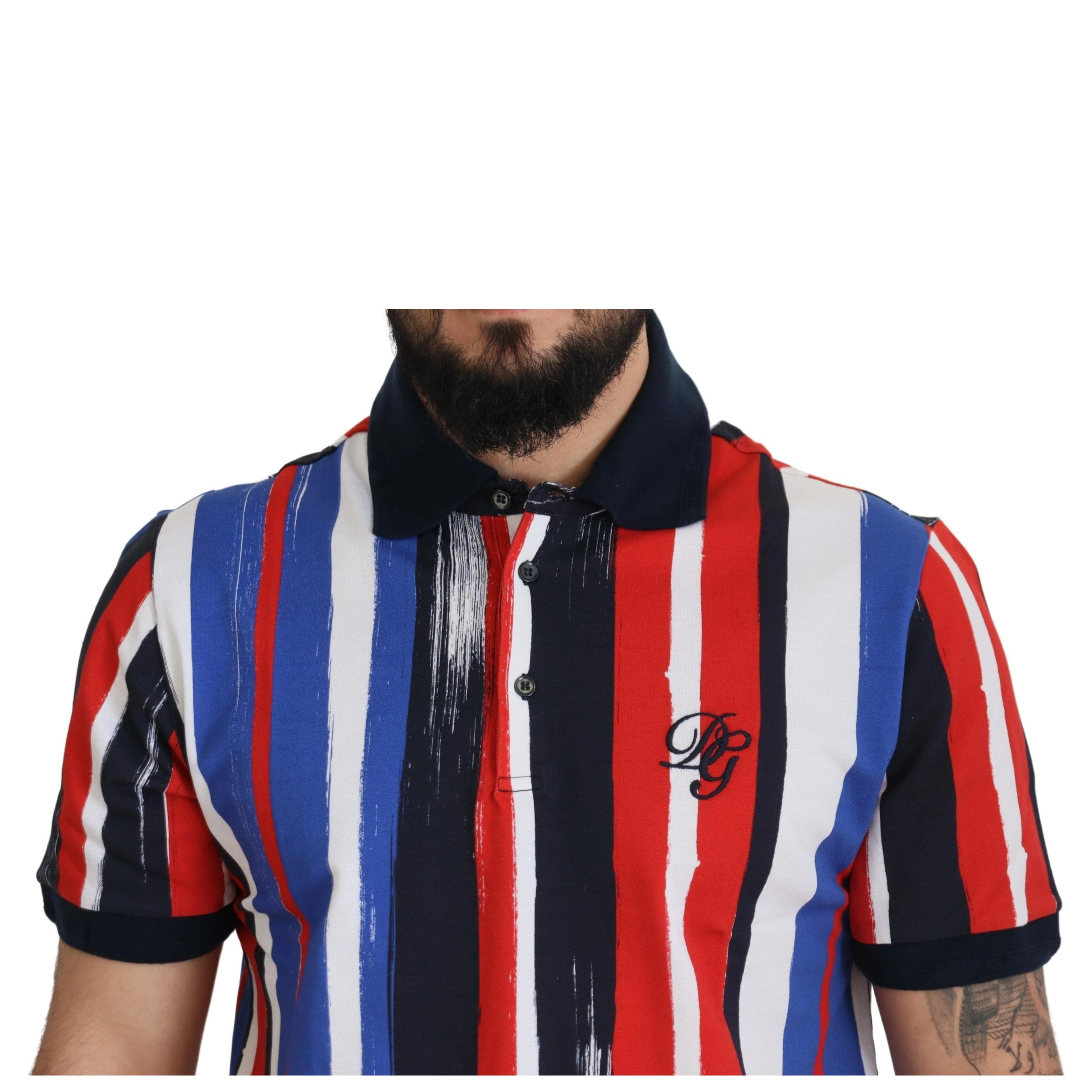 Multicolor Cotton Polo Top T-shirt