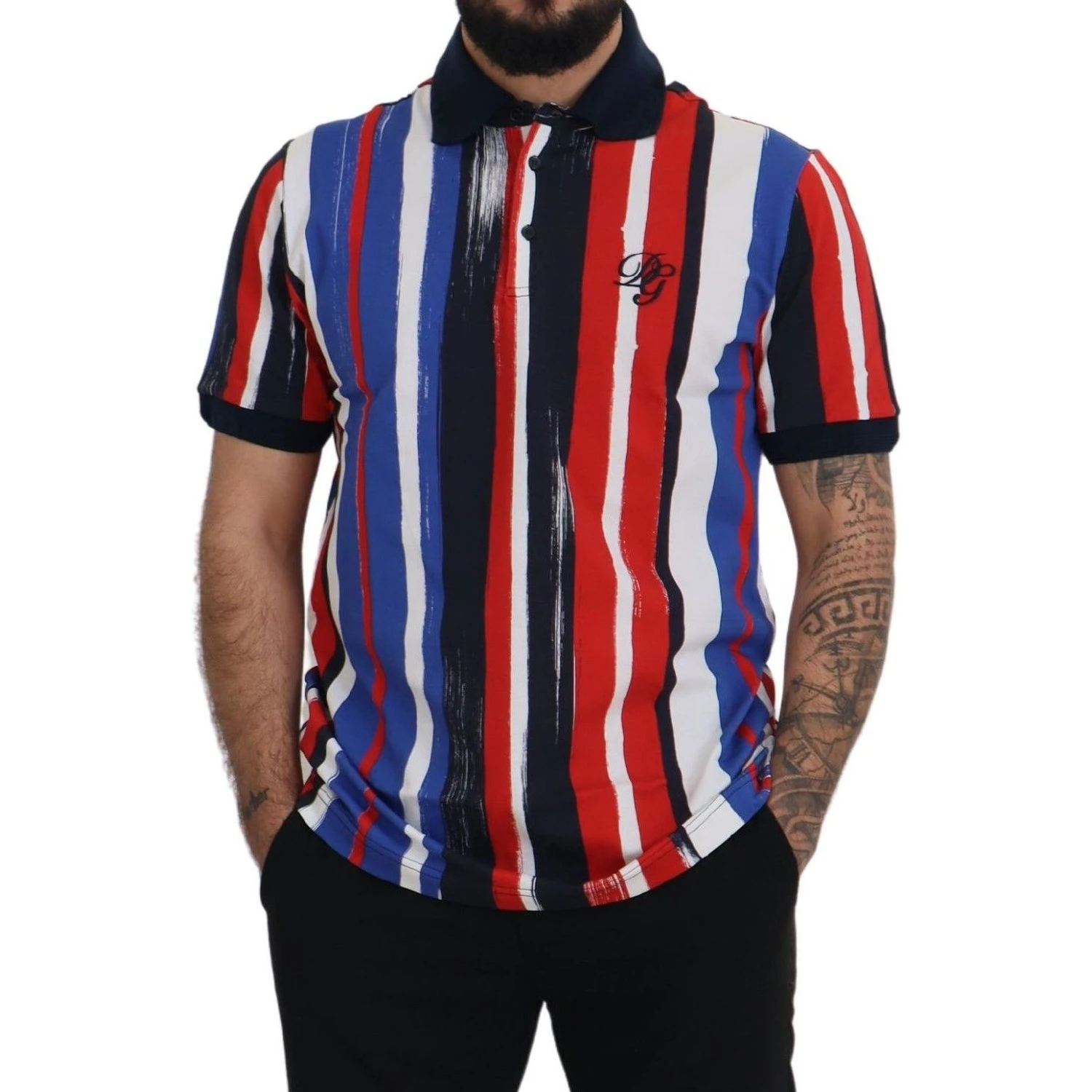 Multicolor Cotton Polo Top T-shirt