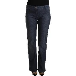 Dark Blue Cotton Straight Denim Jeans
