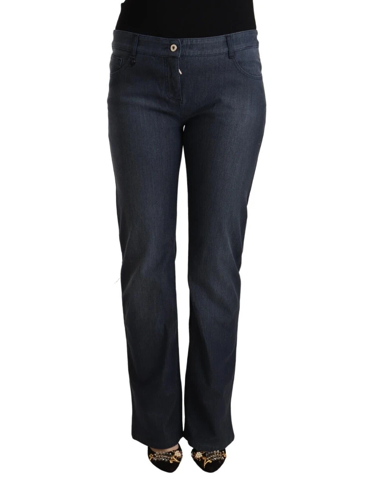 Dark Blue Cotton Straight Denim Jeans