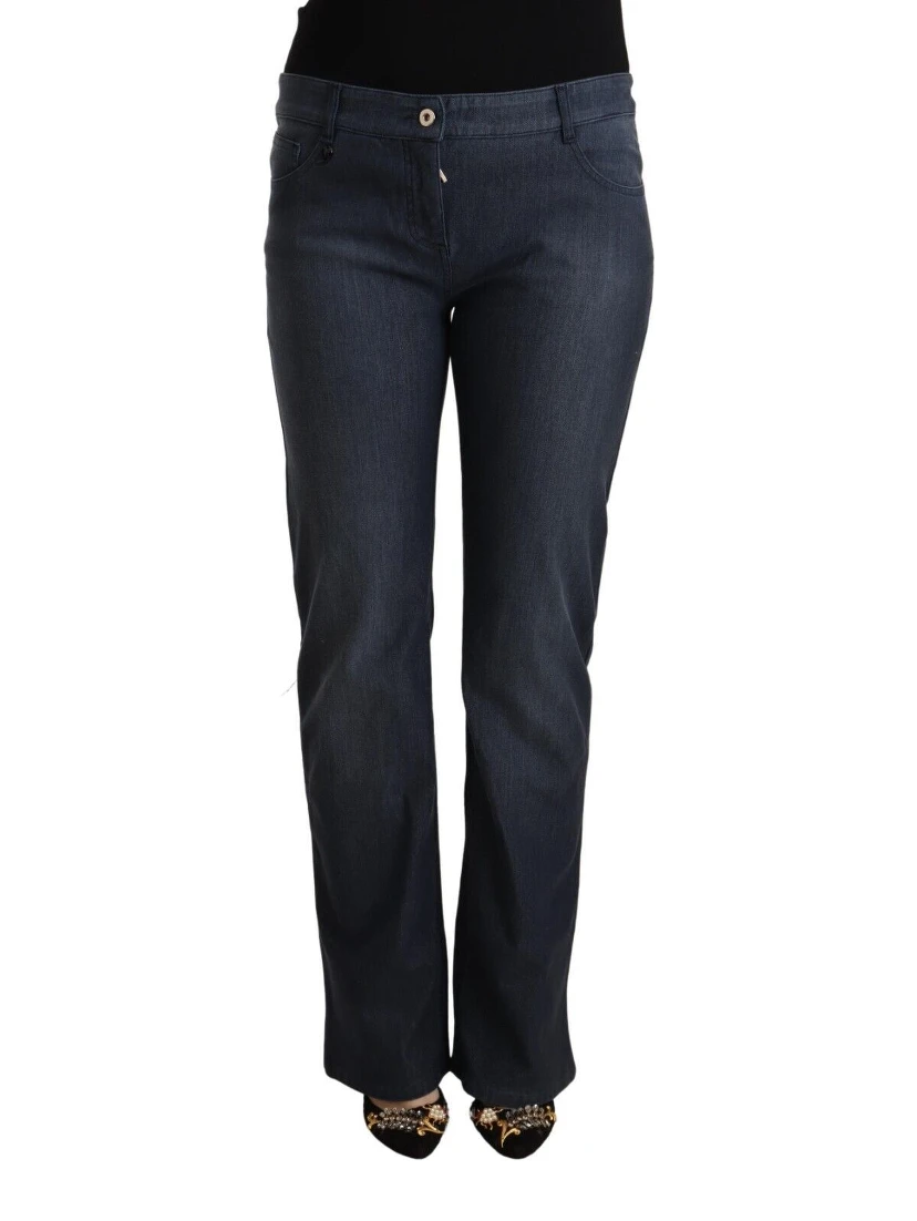 Dark Blue Cotton Straight Denim Jeans