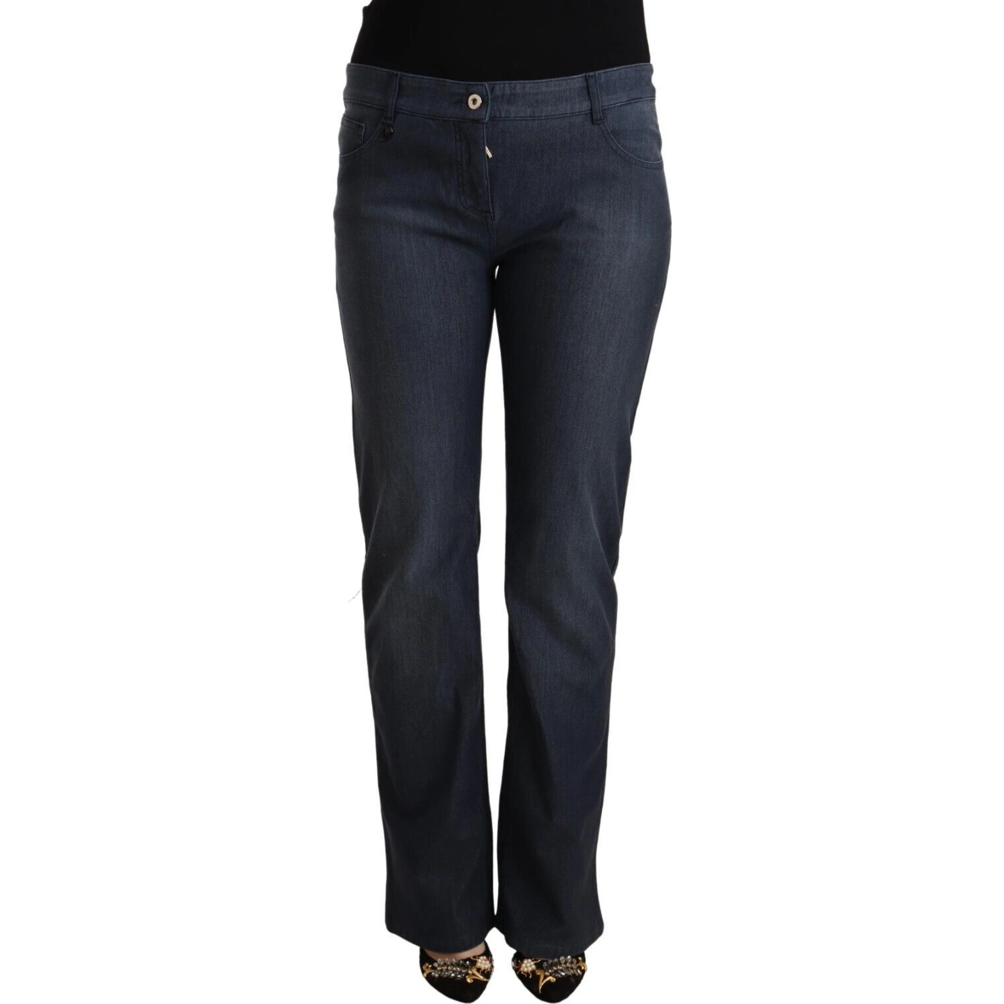Dark Blue Cotton Straight Denim Jeans