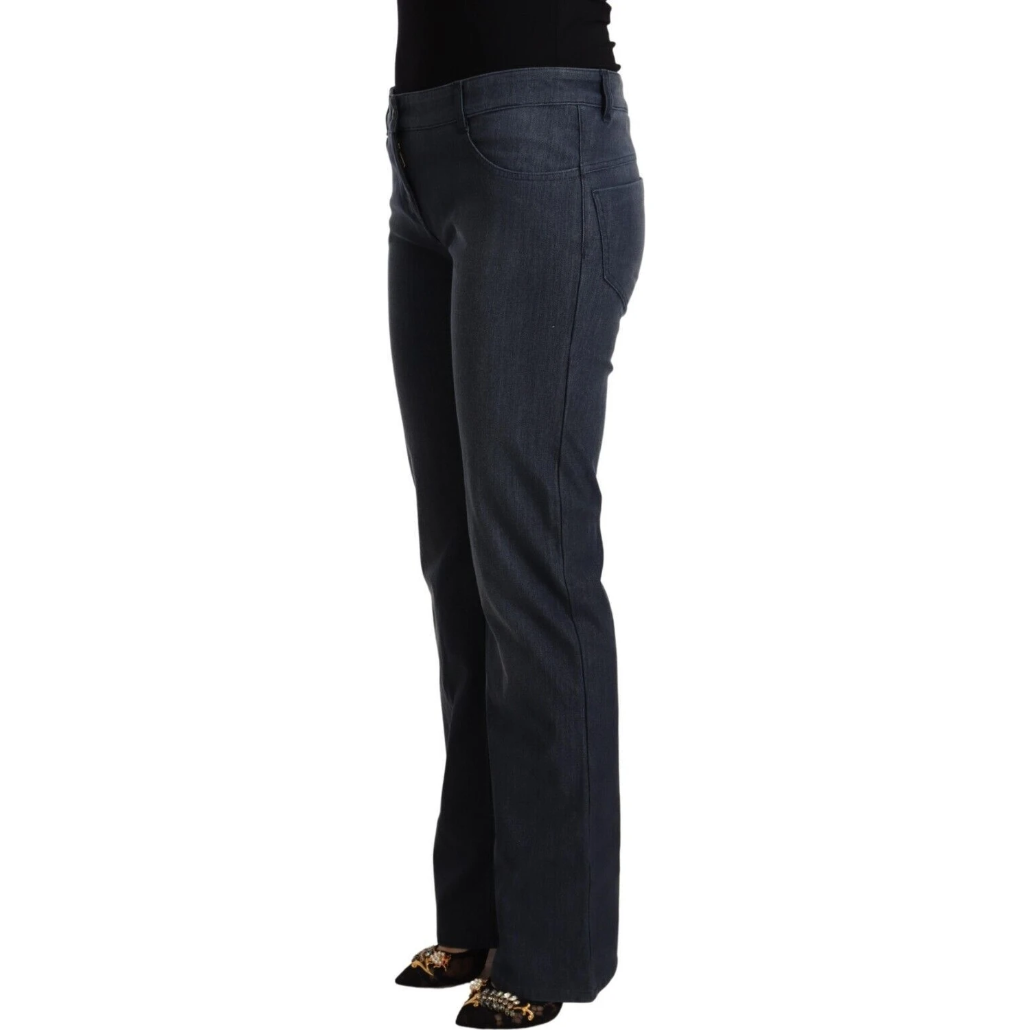Dark Blue Cotton Straight Denim Jeans