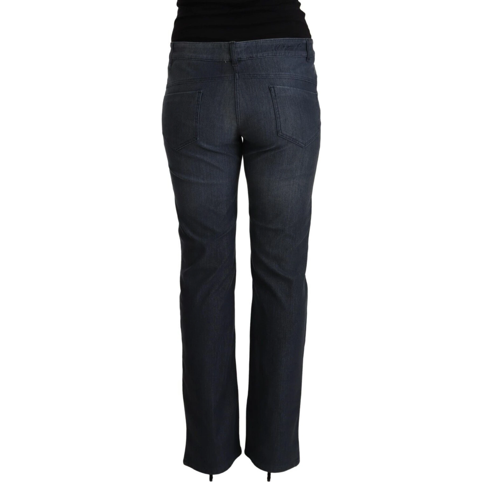 Dark Blue Cotton Straight Denim Jeans