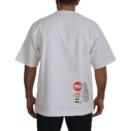 White Amor Heart Cotton Crewneck T-shirt