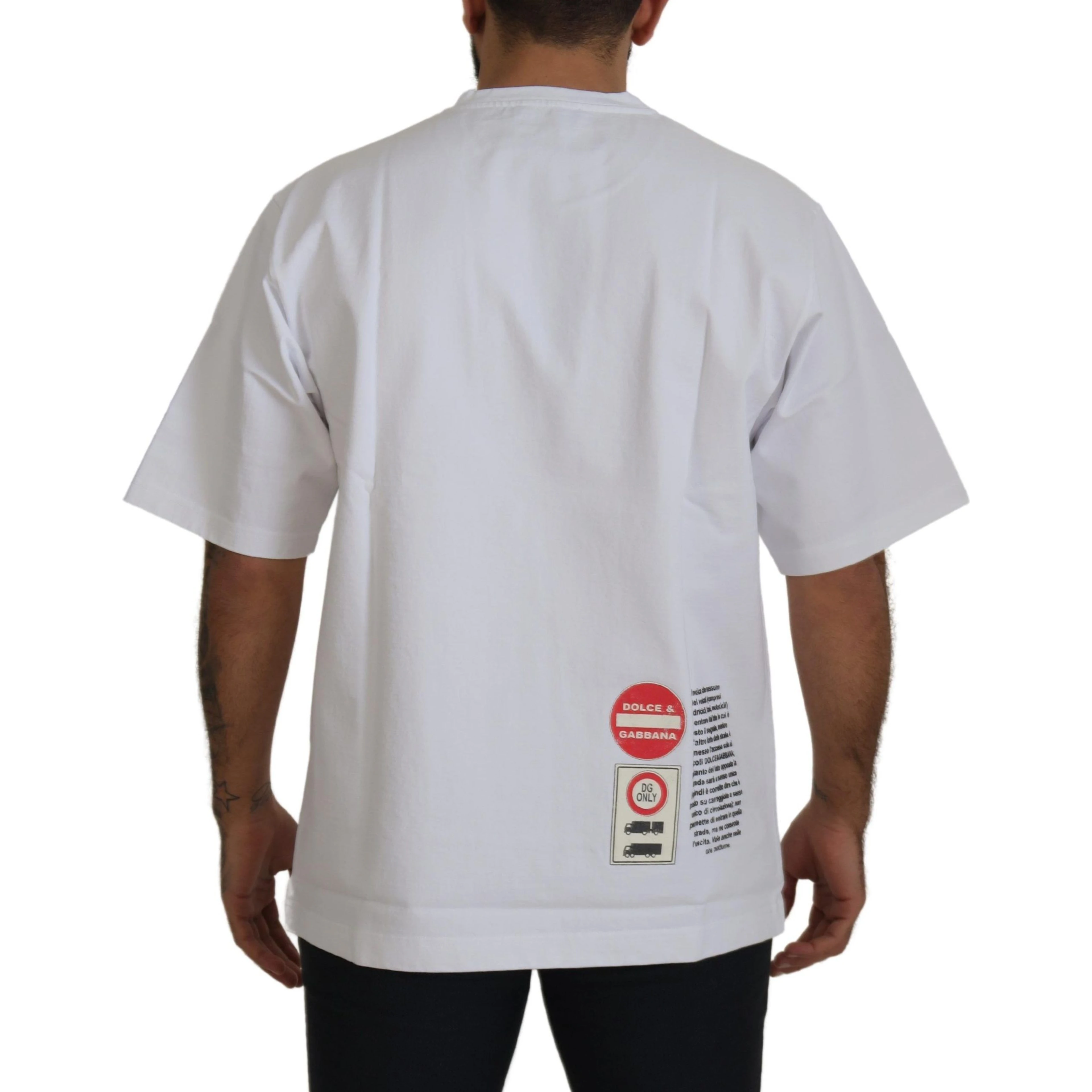 White Amor Heart Cotton Crewneck T-shirt