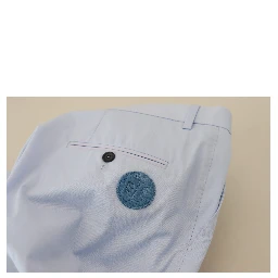 Blue Cotton Stretch Trousers Chinos Pants