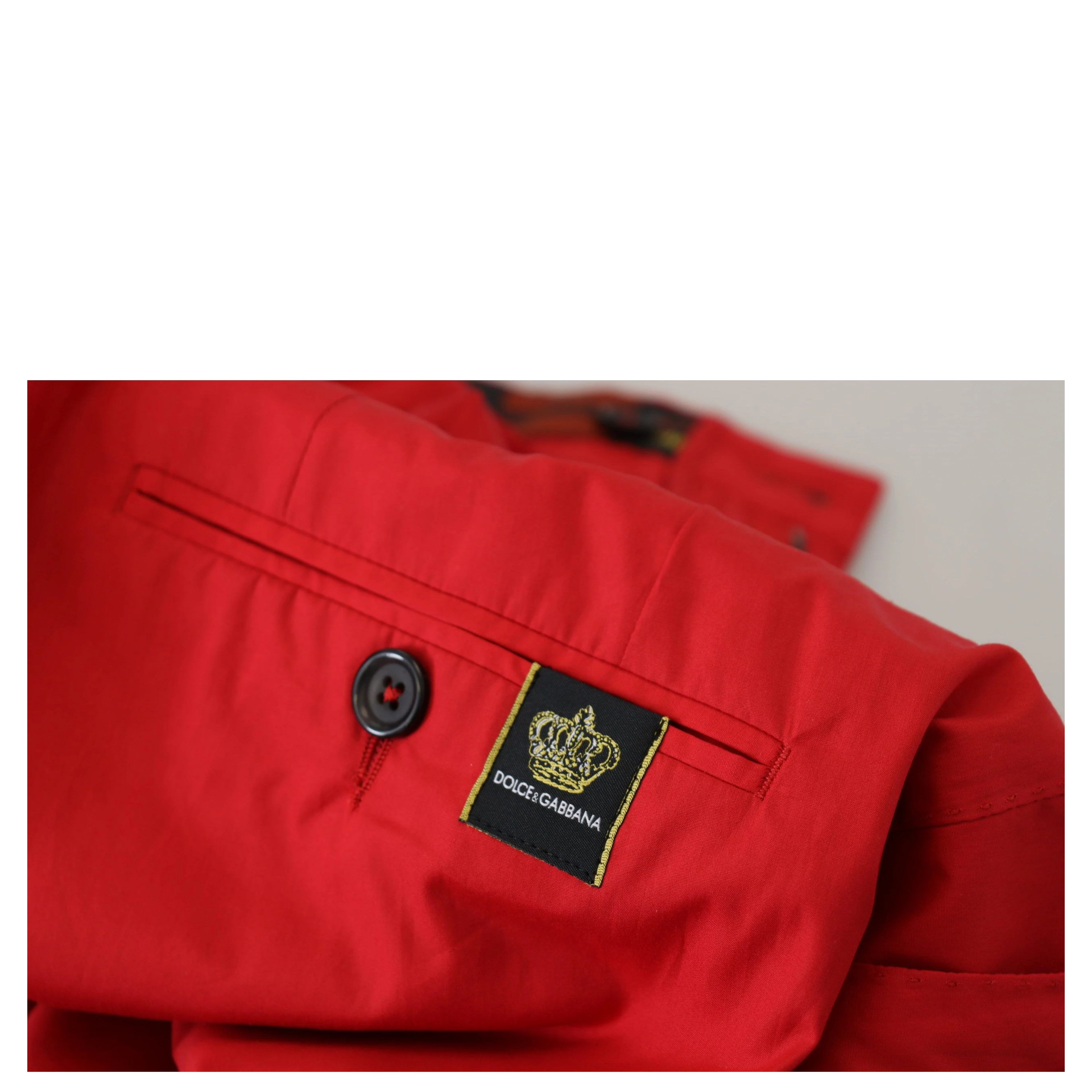 Red Cotton Slim Fit Trousers Chinos Pants