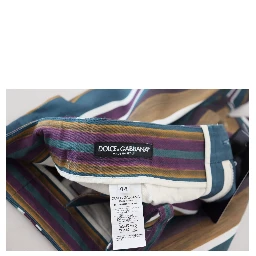 Multicolor Striped Stretch Cotton Shorts