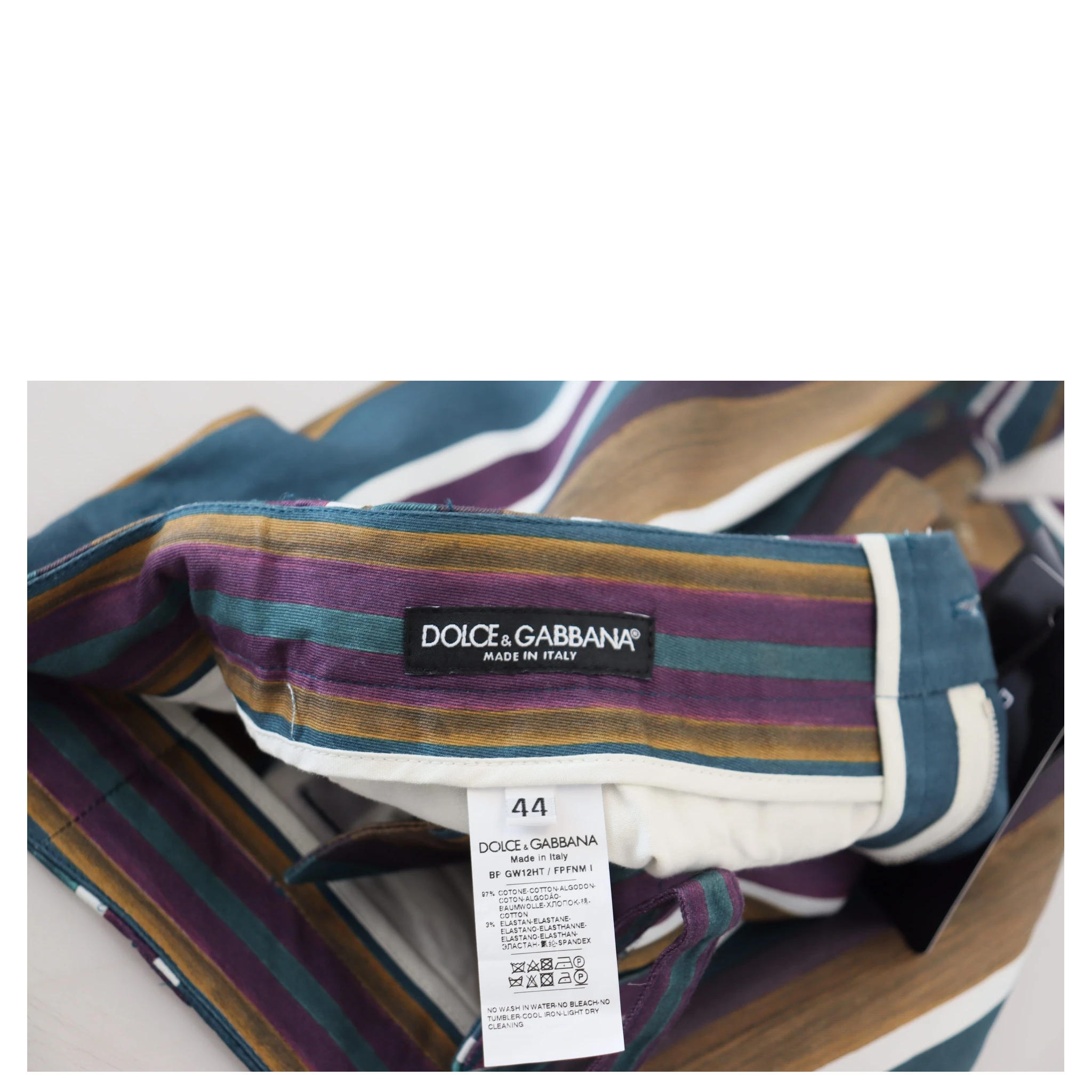 Multicolor Striped Stretch Cotton Shorts