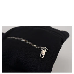 Black Cotton Bermuda Cargo Shorts