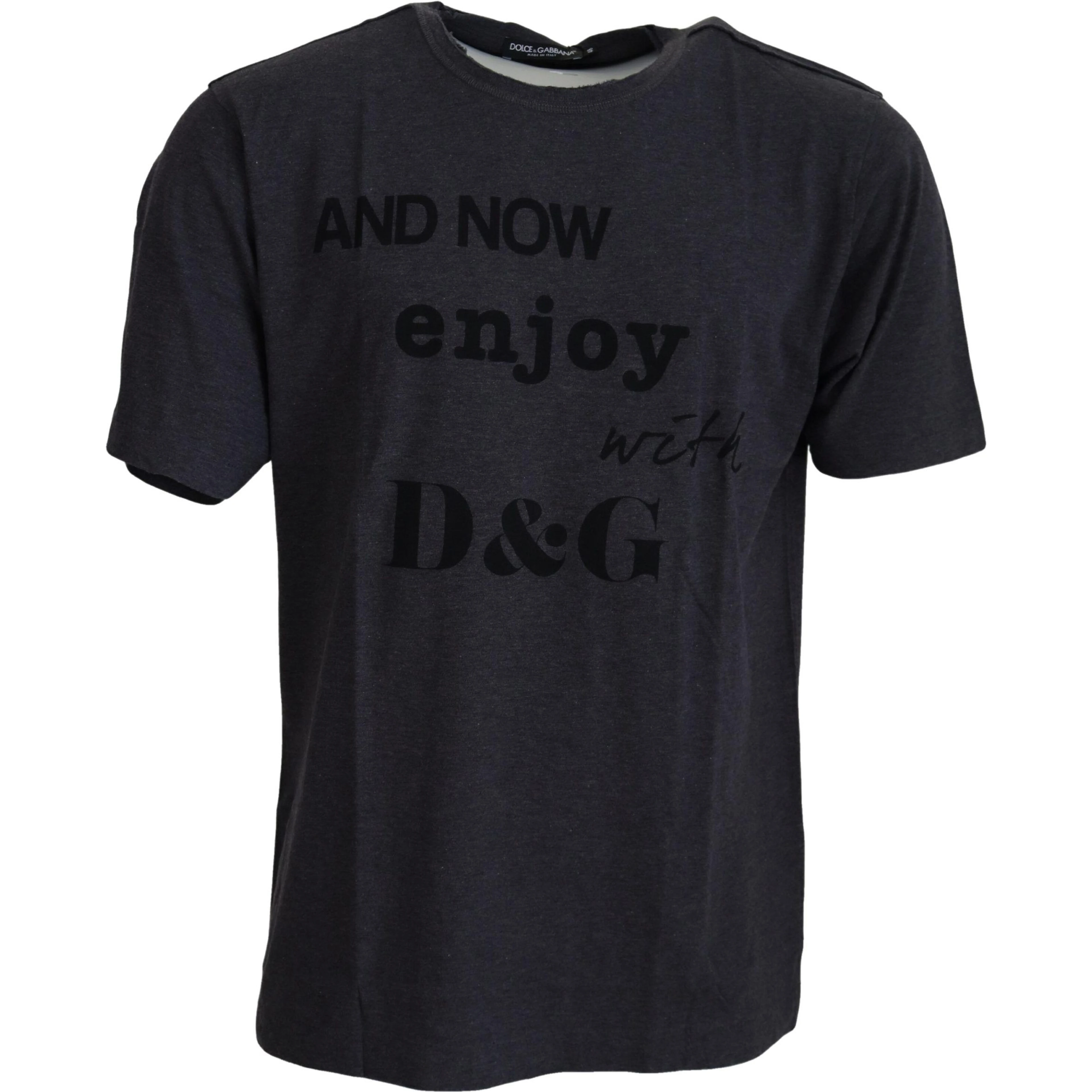 Gray Crewneck Cotton Short Sleeve  T-shirt