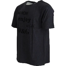 Gray Crewneck Cotton Short Sleeve  T-shirt