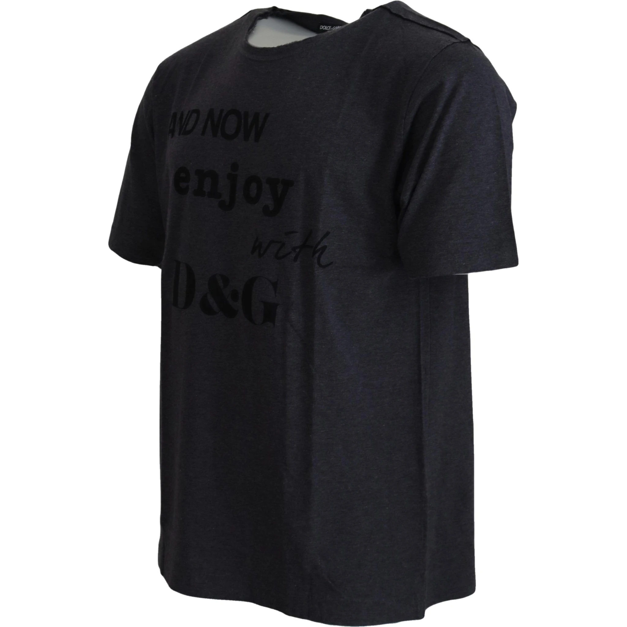 Gray Crewneck Cotton Short Sleeve T-shirt
