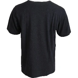 Gray Crewneck Cotton Short Sleeve  T-shirt