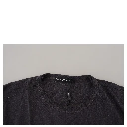 Gray Crewneck Cotton Short Sleeve  T-shirt