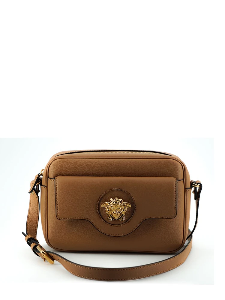 Brown Calf Leather Camera Shoulder Bag