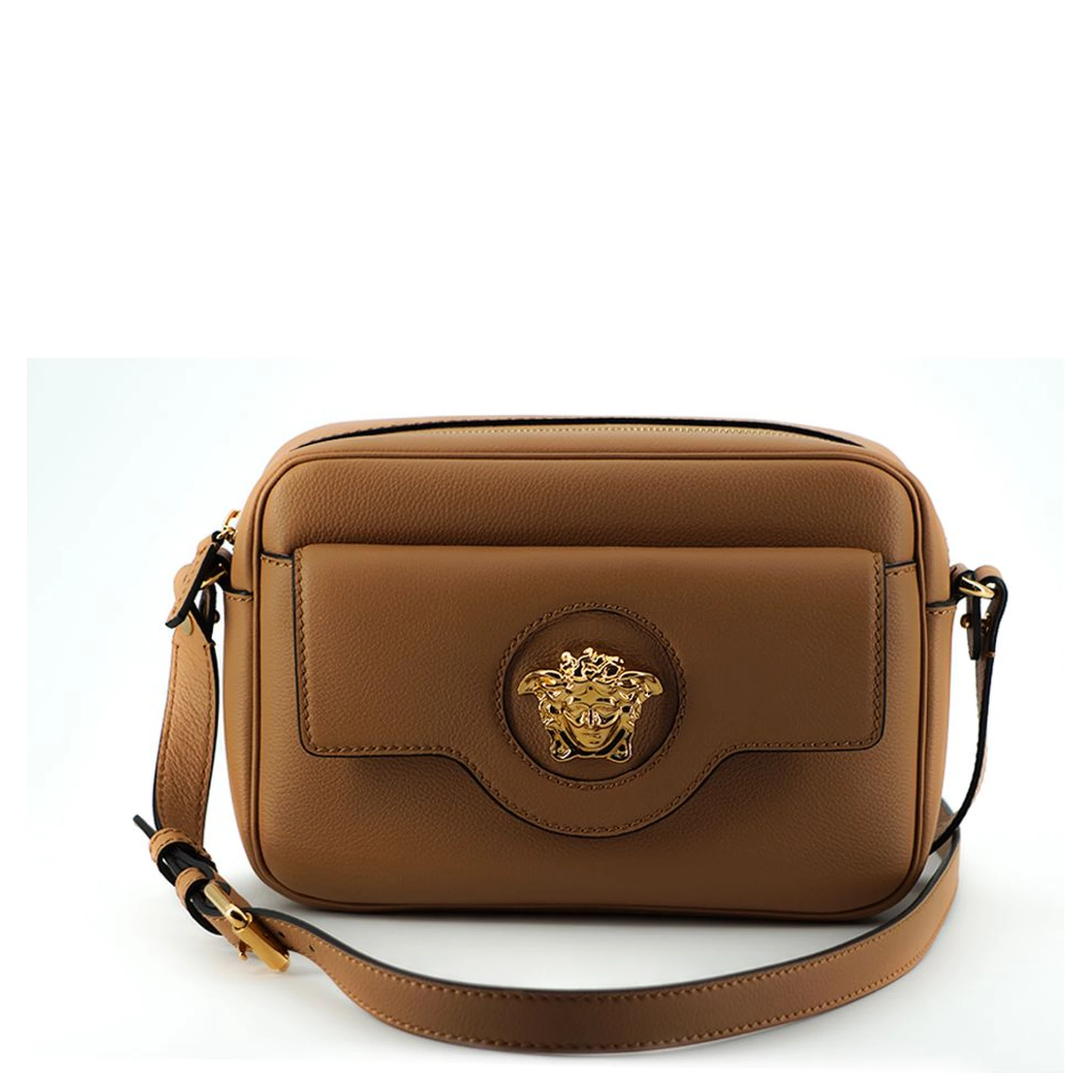 Brown Calf Leather Camera Shoulder Bag