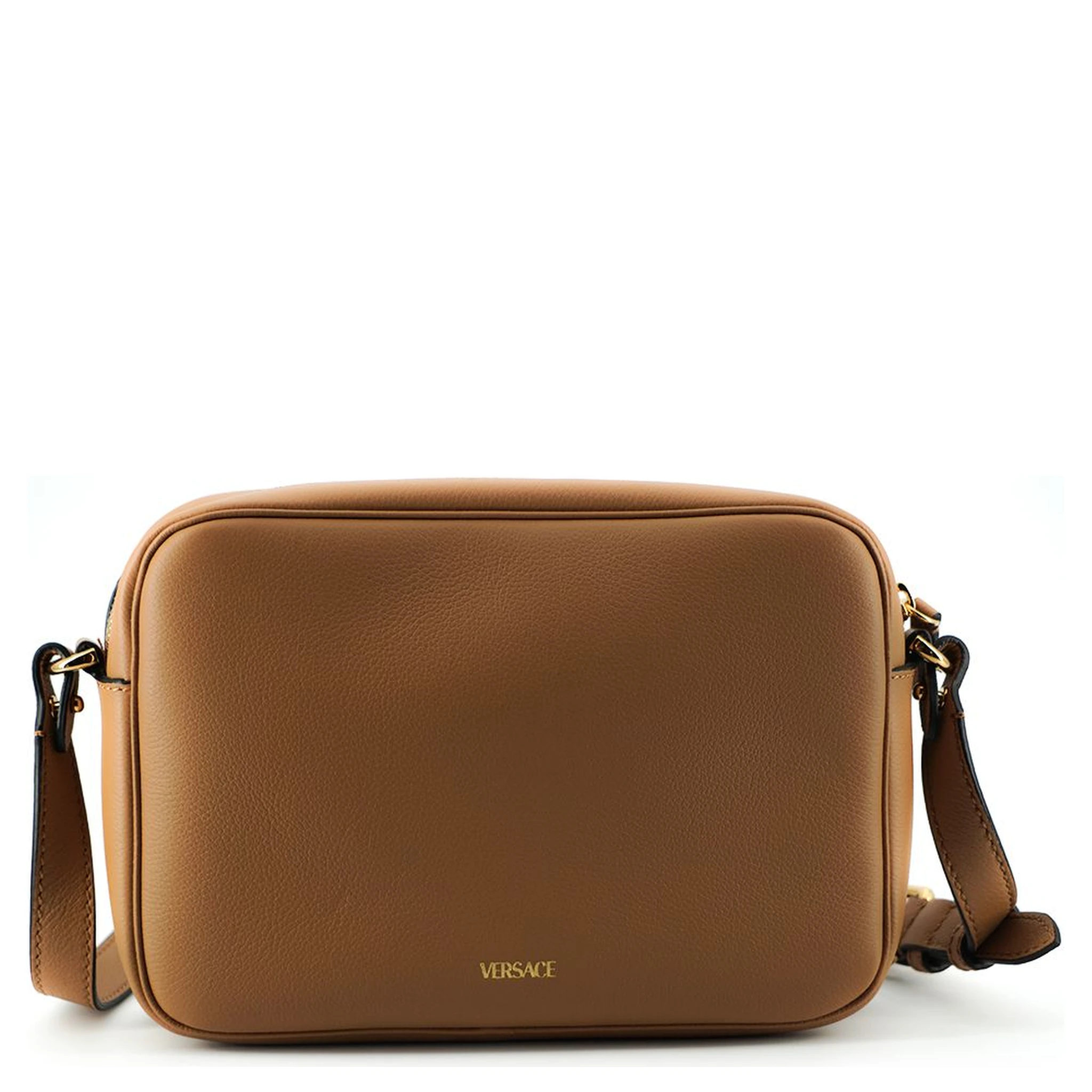 Brown Calf Leather Camera Shoulder Bag