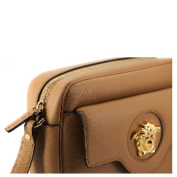 Brown Calf Leather Camera Shoulder Bag