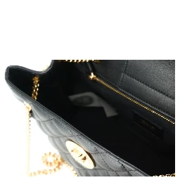 Black Quilted Nappa Leather Medusa Tote Handbag