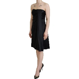 Black Silk Shift Short Mini Party Dress