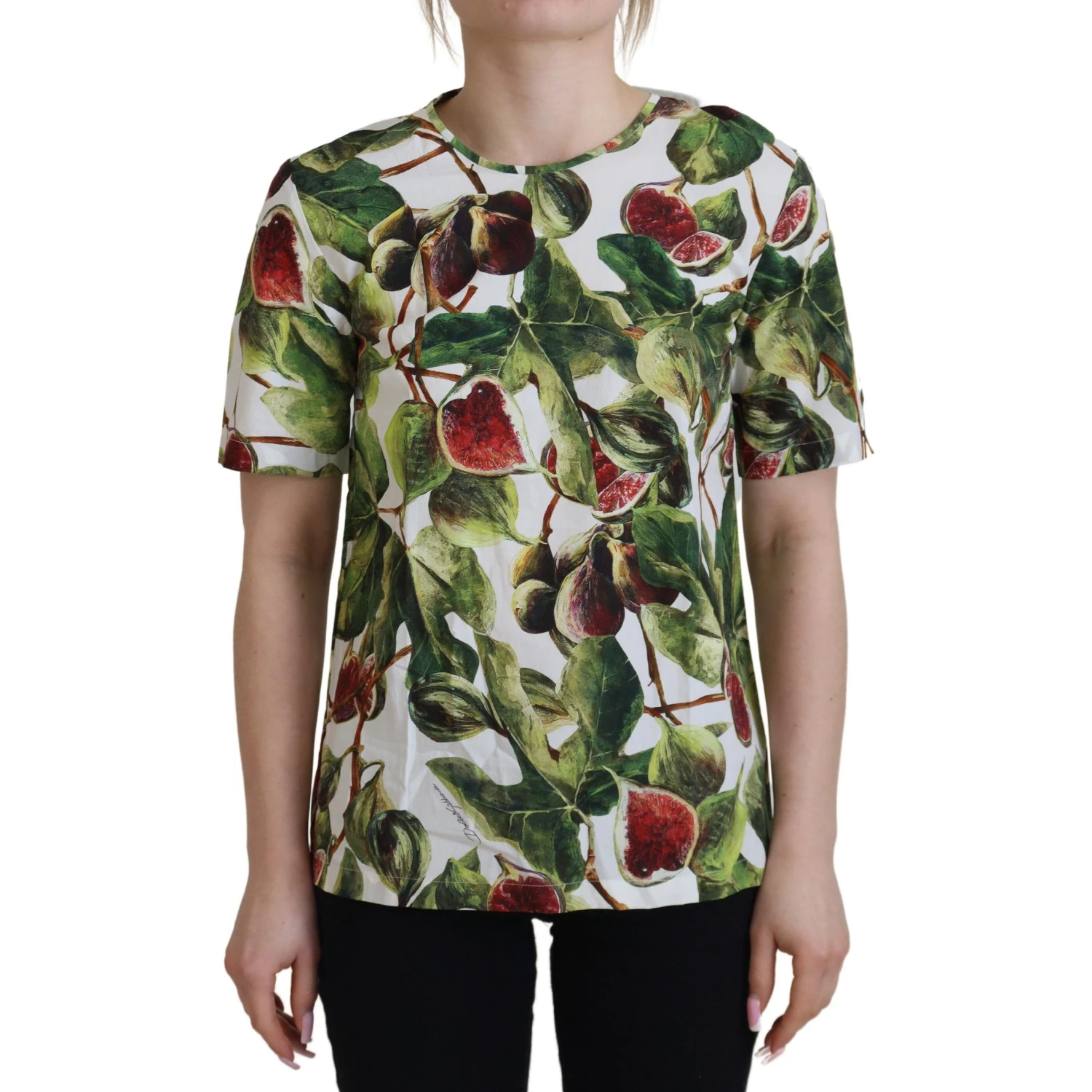 Crew-neck Cotton Top Blouse Fruit T-shirt